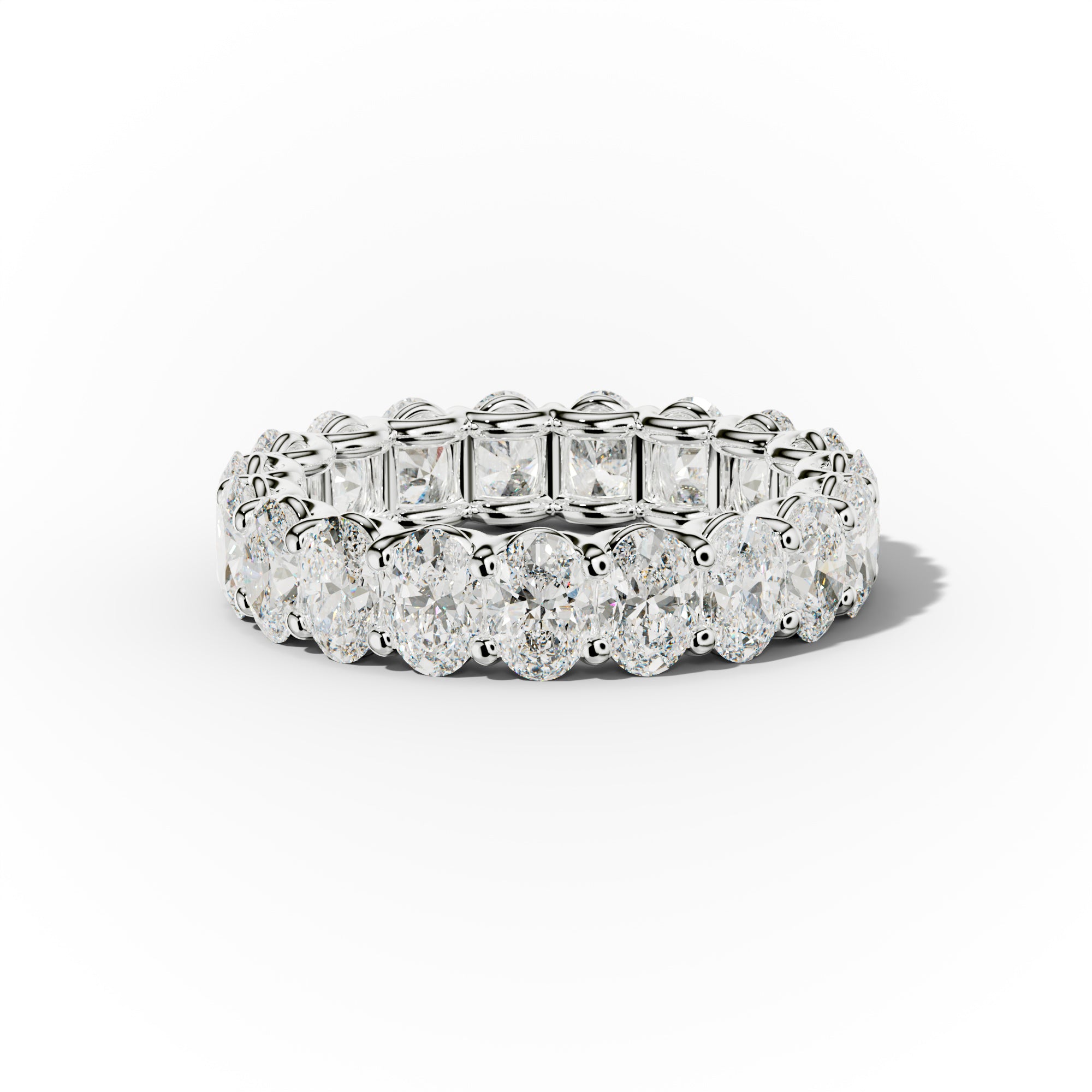 5.0 Carat Oval Cut Diamond Eternity Band Shared Prong